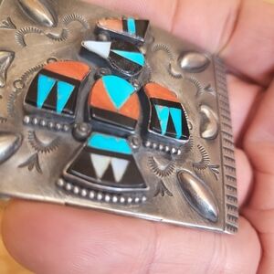 Herman Smith sterling Silver buckle inlay knifewing